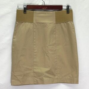 J.McLaughlin Women's Beige Cotton Blend Wide Elastic Waist Mini Skirt Size 4